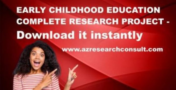 New Early Childhood Education Research Project Topics and Materials